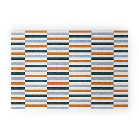 Little Arrow Design Co aria multi rectangle tiles Welcome Mat