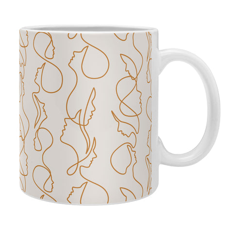 Little Arrow Design Co aria orange flowing faces Coffee Mug