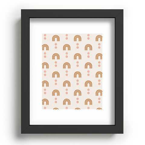 Little Arrow Design Co aria orange geometric rainbows Recessed Framing Rectangle
