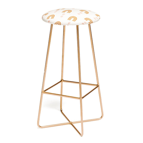 Little Arrow Design Co aria orange geometric rainbows Bar Stool