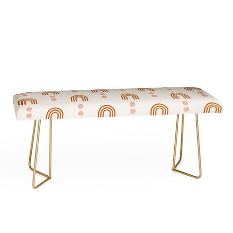 Little Arrow Design Co aria orange geometric rainbows Bench