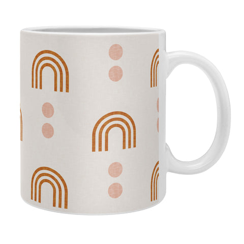 Little Arrow Design Co aria orange geometric rainbows Coffee Mug
