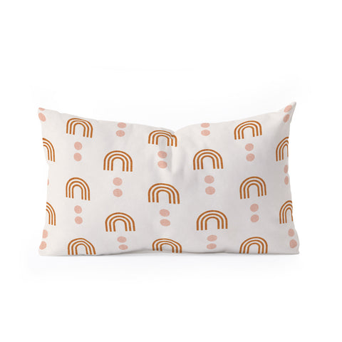 Little Arrow Design Co aria orange geometric rainbows Oblong Throw Pillow