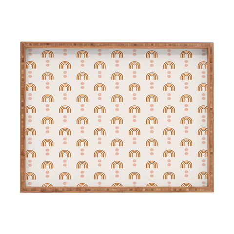 Little Arrow Design Co aria orange geometric rainbows Rectangular Tray