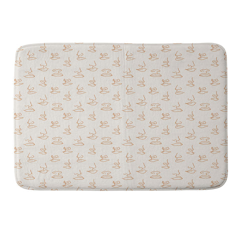 Little Arrow Design Co aria orange line faces Memory Foam Bath Mat