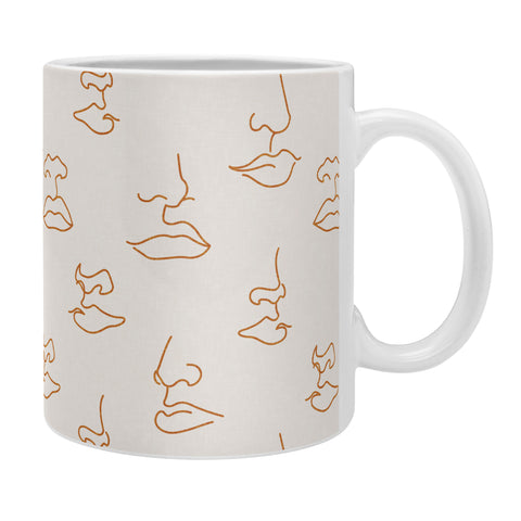 Little Arrow Design Co aria orange line faces Coffee Mug