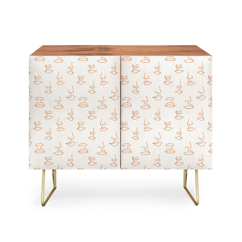 Little Arrow Design Co aria orange line faces Credenza