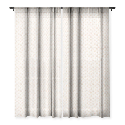 Little Arrow Design Co aria orange line faces Sheer Window Curtain