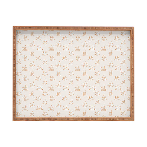 Little Arrow Design Co aria orange line faces Rectangular Tray