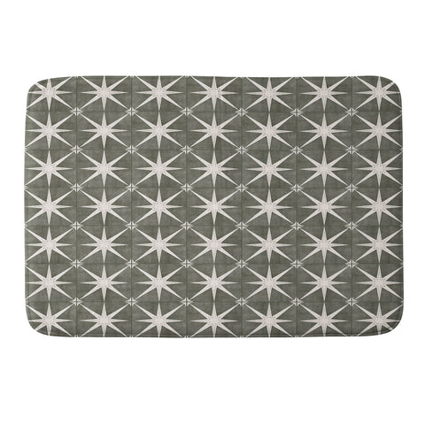 Little Arrow Design Co arlo star tile olive Memory Foam Bath Mat