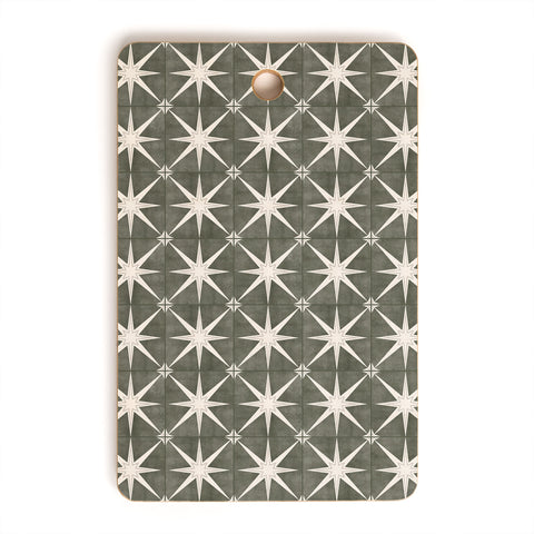 Little Arrow Design Co arlo star tile olive Cutting Board Rectangle