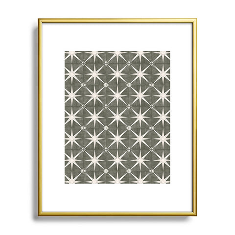 Little Arrow Design Co arlo star tile olive Metal Framed Art Print