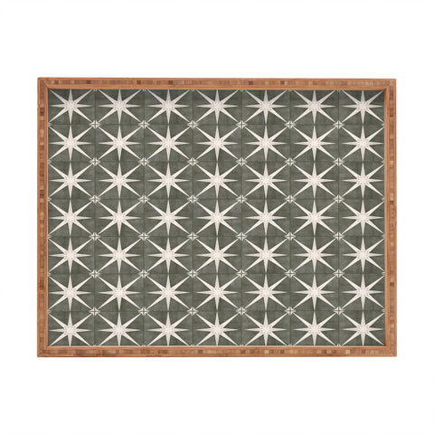 Little Arrow Design Co arlo star tile olive Rectangular Tray