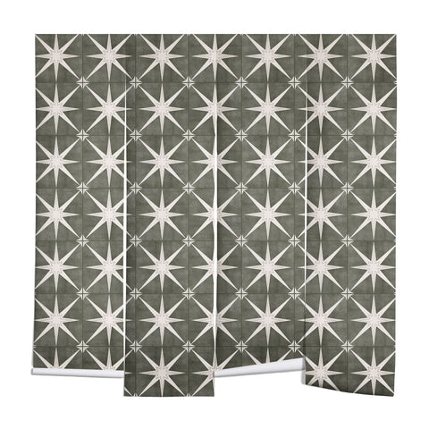 Little Arrow Design Co arlo star tile olive Wall Mural