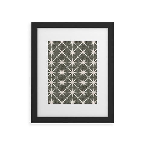 Little Arrow Design Co arlo star tile olive Framed Art Print