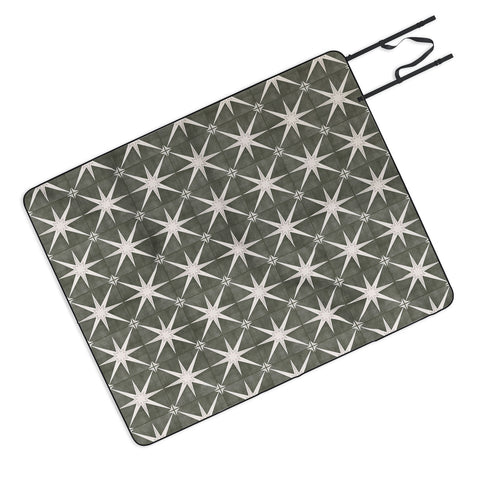 Little Arrow Design Co arlo star tile olive Picnic Blanket