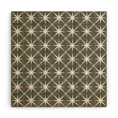 Little Arrow Design Co arlo star tile olive Wood Wall Mural