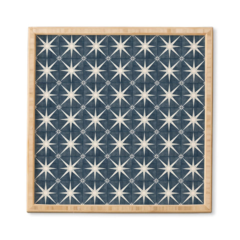 Little Arrow Design Co arlo star tile stone blue Framed Wall Art