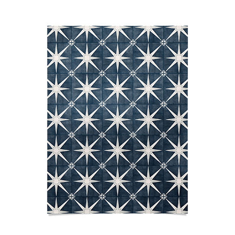 Little Arrow Design Co arlo star tile stone blue Poster