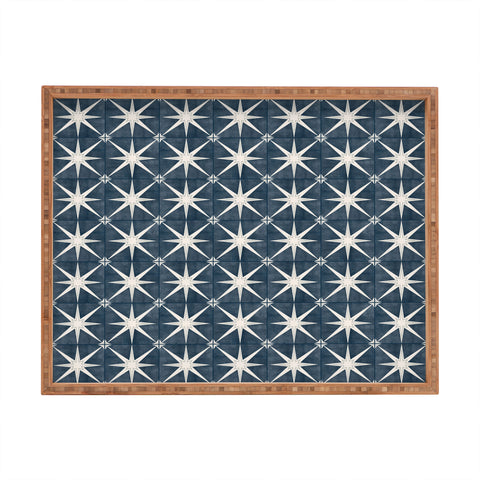 Little Arrow Design Co arlo star tile stone blue Rectangular Tray
