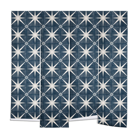 Little Arrow Design Co arlo star tile stone blue Wall Mural