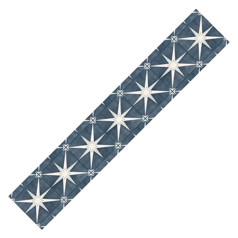 Little Arrow Design Co arlo star tile stone blue Table Runner
