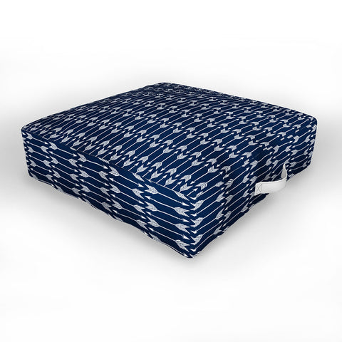 Little Arrow Design Co arrows on navy Outdoor Floor Cushion