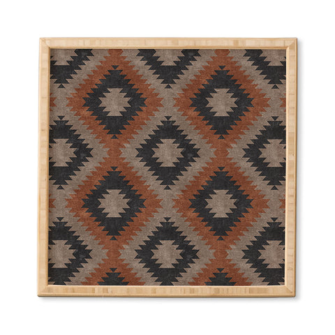 Little Arrow Design Co aztec neutrals inkwell taupe Framed Wall Art