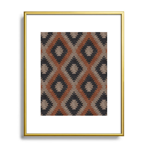 Little Arrow Design Co aztec neutrals inkwell taupe Metal Framed Art Print