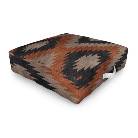 Little Arrow Design Co aztec neutrals inkwell taupe Outdoor Floor Cushion