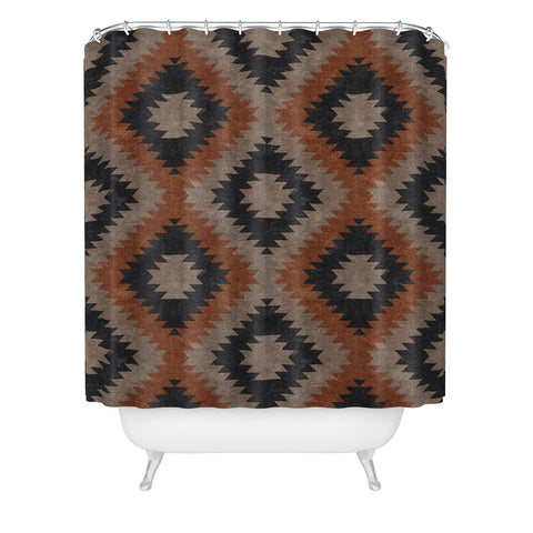 Little Arrow Design Co aztec neutrals inkwell taupe Shower Curtain