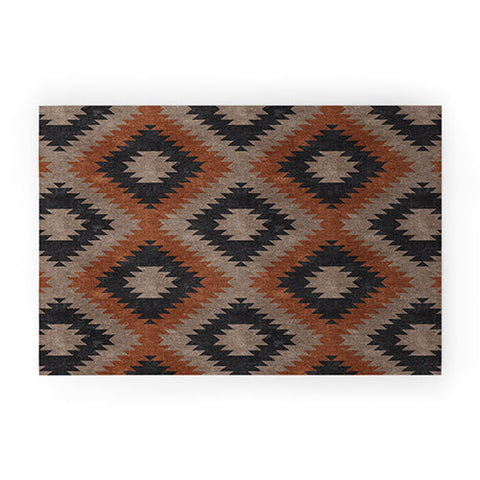 Little Arrow Design Co aztec neutrals inkwell taupe Welcome Mat