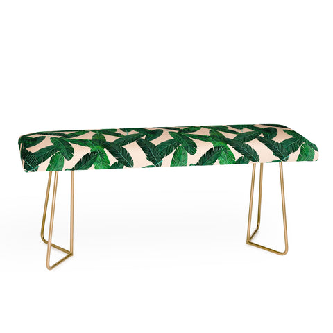 Little Arrow Design Co banana leaves on blush Bench