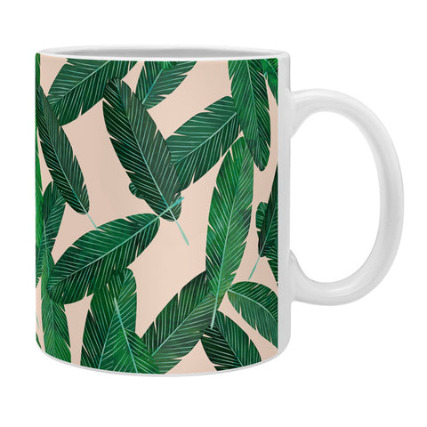 Little Arrow Design Co banana leaves on blush Coffee Mug