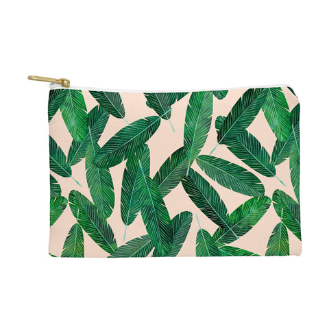 Little Arrow Design Co banana leaves on blush Pouch