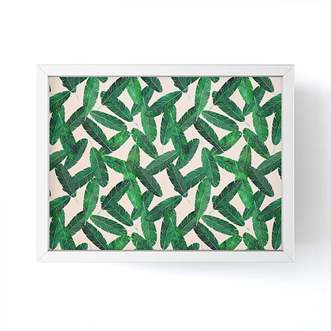 Little Arrow Design Co banana leaves on blush Framed Mini Art Print