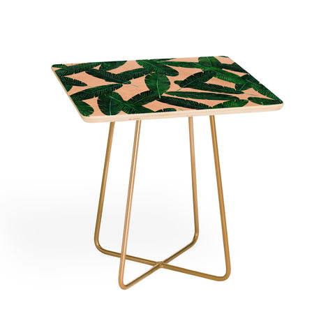 Little Arrow Design Co banana leaves on blush Side Table