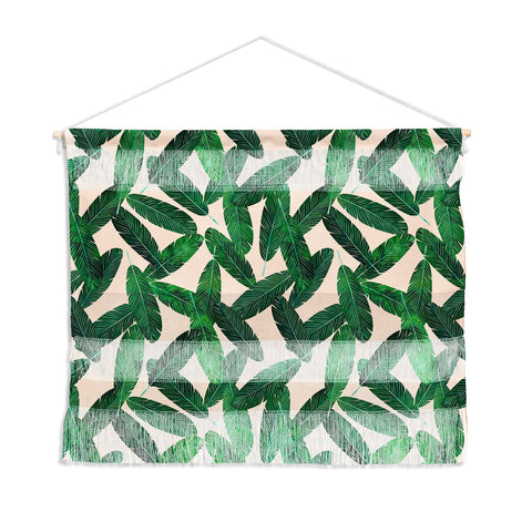 Little Arrow Design Co banana leaves on blush Wall Hanging Landscape