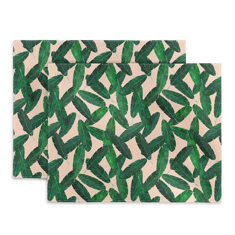 Little Arrow Design Co banana leaves on blush Placemat