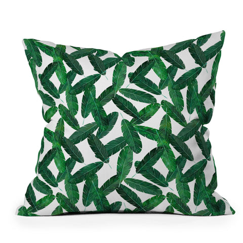 Little Arrow Design Co banana leaves Throw Pillow