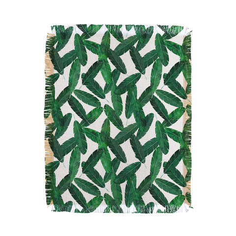 Little Arrow Design Co banana leaves Throw Blanket