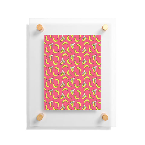 Little Arrow Design Co Bananas on Pink Floating Acrylic Print