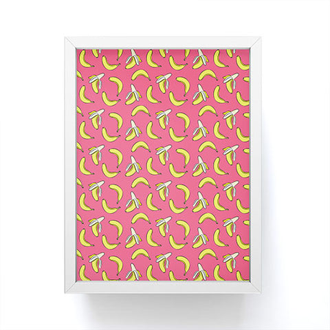 Little Arrow Design Co Bananas on Pink Framed Mini Art Print