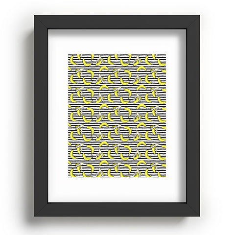 Little Arrow Design Co Bananas on Stripes Recessed Framing Rectangle