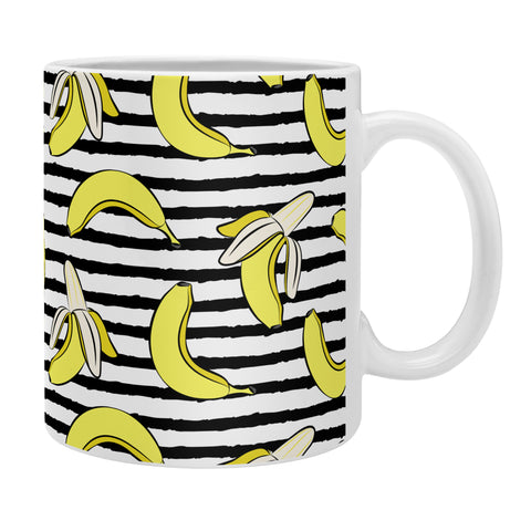 Little Arrow Design Co Bananas on Stripes Coffee Mug