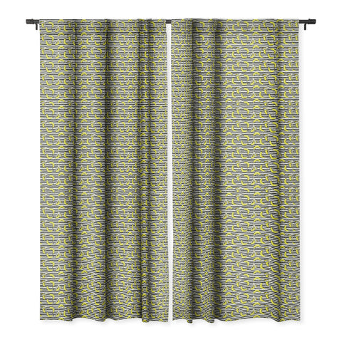Little Arrow Design Co Bananas on Stripes Blackout Window Curtain