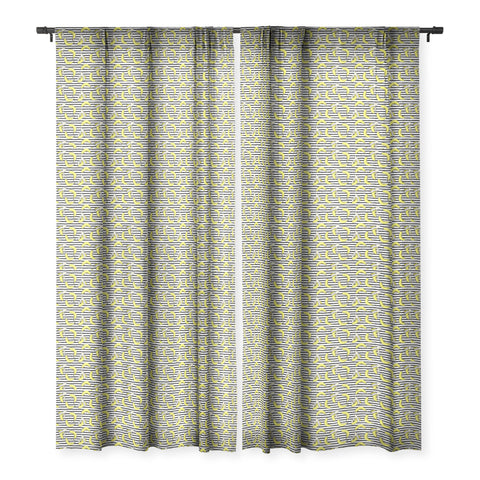 Little Arrow Design Co Bananas on Stripes Sheer Window Curtain