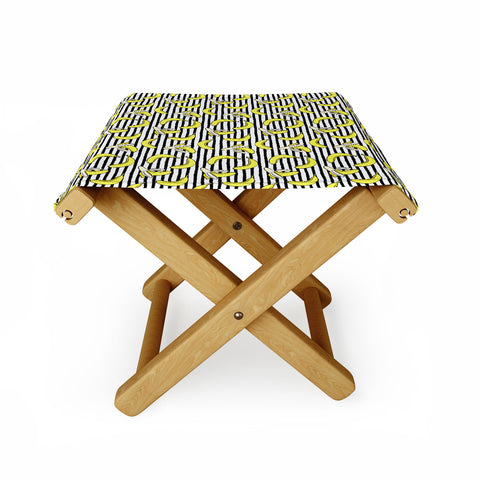 Little Arrow Design Co Bananas on Stripes Folding Stool