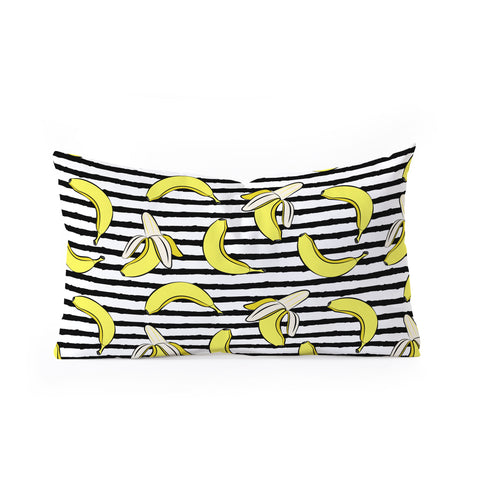 Little Arrow Design Co Bananas on Stripes Oblong Throw Pillow