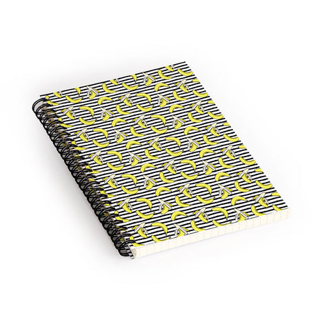 Little Arrow Design Co Bananas on Stripes Spiral Notebook